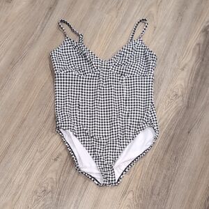 Time and Tru Black and White Gingham Women's One Piece Size XL
